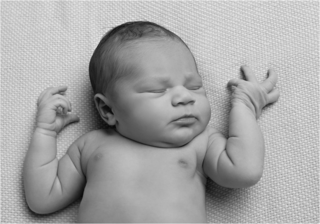 Black and White Baby Sleeping Newborn Photography Melbourne
