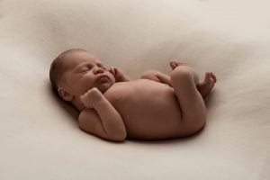 Newborn Sleeping on Natural Blanket Newborn Photography Melbourne