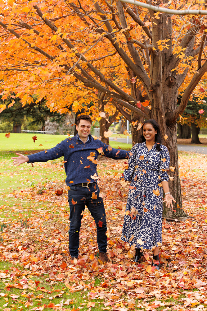 Couple in Autumn leaves Queens Park