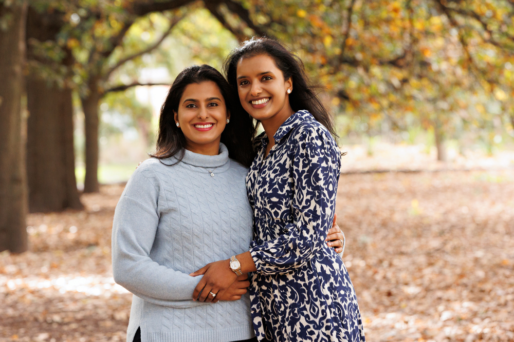 Sisters at Queens Park Autumn