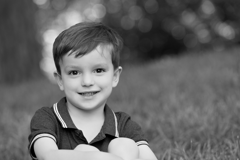 Gisborne Family of Boy in B&W