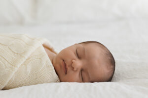 newborn baby sleeping close up, In-Home Newborn Photography in Aintree